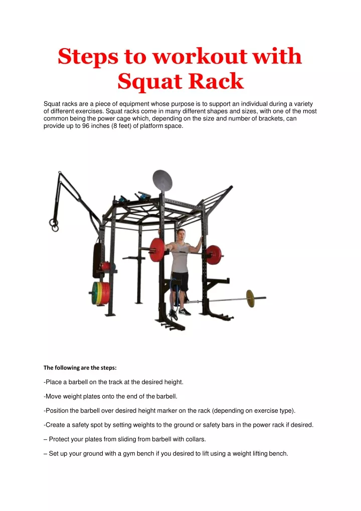 steps to workout with squat rack