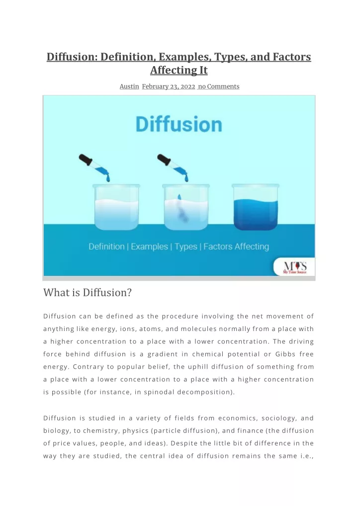 Ppt Diffusion Definition Examples Types And Factors Affecting It Powerpoint Presentation 1910