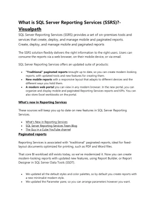 what is sql server reporting services ssrs