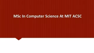 msc in computer science at mit acsc