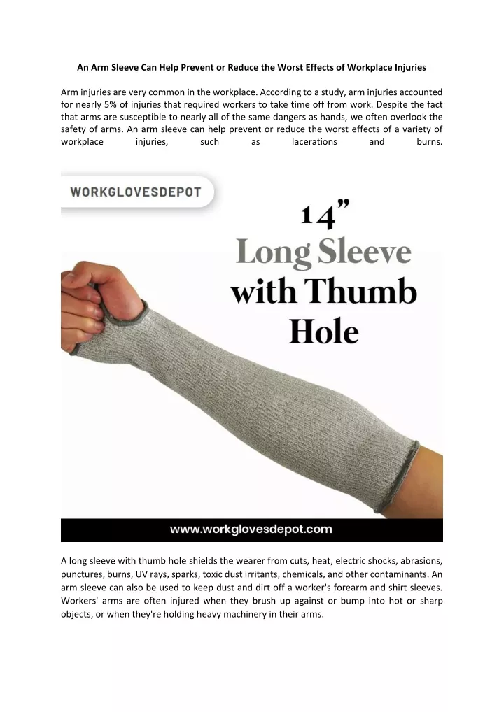 an arm sleeve can help prevent or reduce