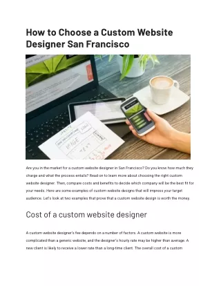 How to Choose a Custom Website Designer San Francisco