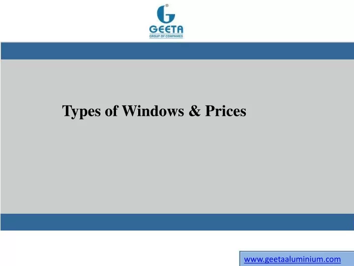 types of windows prices