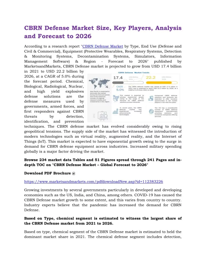 cbrn defense market size key players analysis