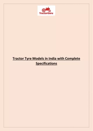 tractor tyre models in india with complete