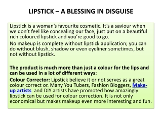 lipstick a blessing in disguise