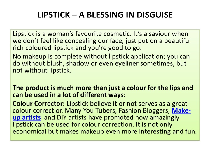 lipstick a blessing in disguise