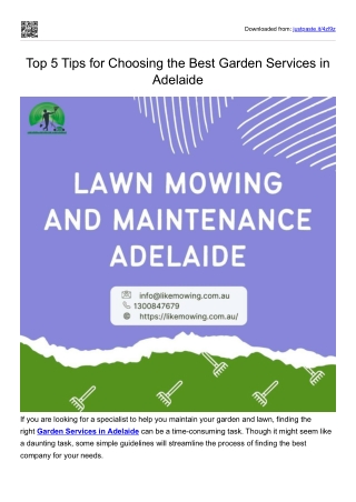 Best Garden Services in Adelaide