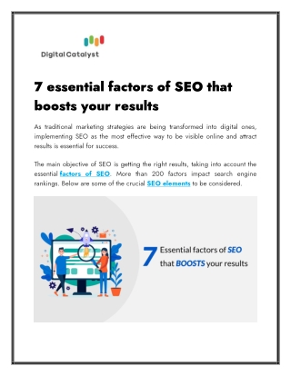 7 essential factors of seo that boosts your