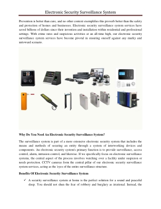 electronic security surveillance system
