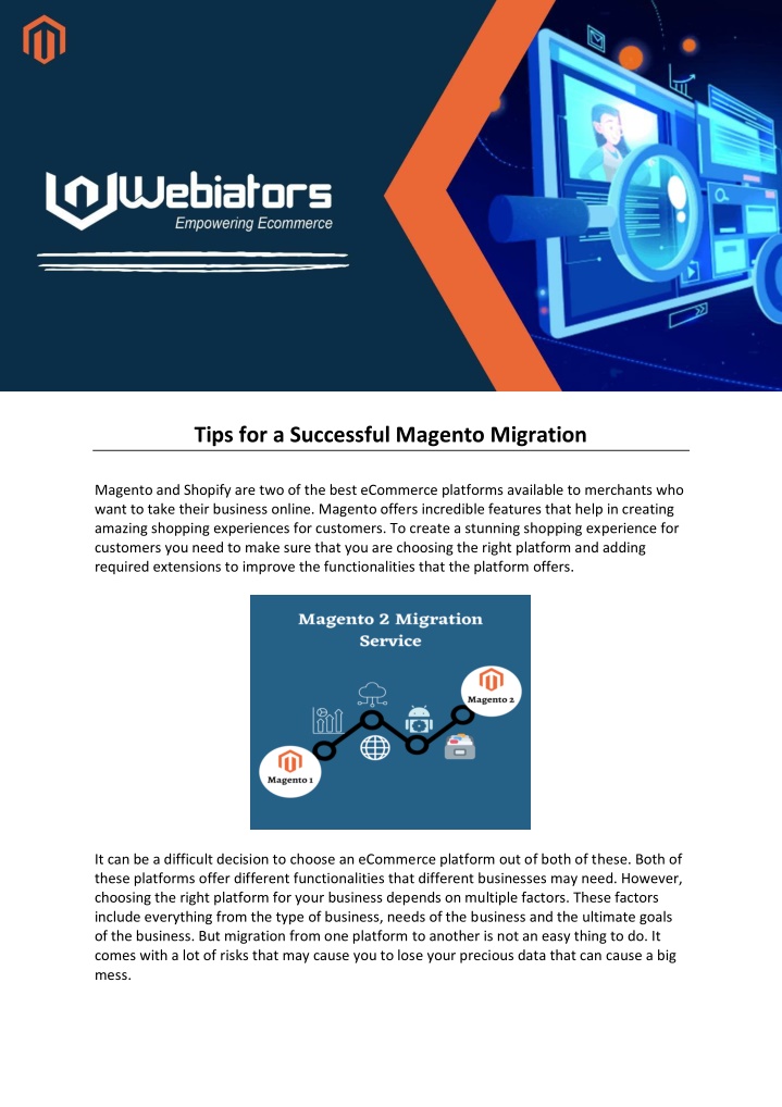 tips for a successful magento migration magento