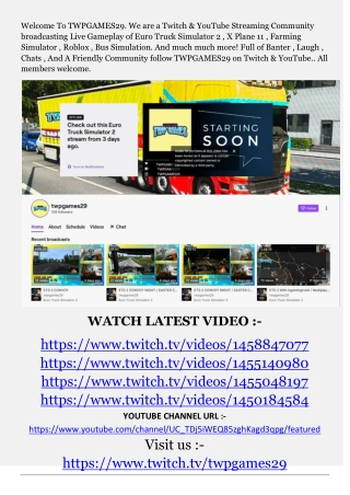 welcome to twpgames29 we are a twitch youtube