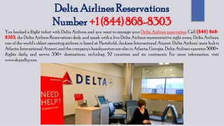 Delta Airlines Reservations Number  1 (844) 868-8303