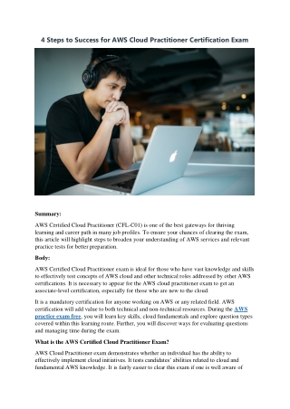 4 Steps to Success for AWS Cloud Practitioner Certification Exam