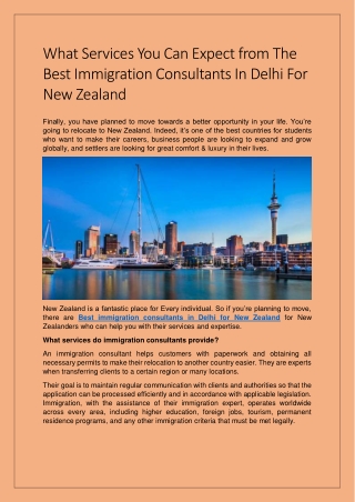 What Services You Can Expect from The Best Immigration Consultants In Delhi For New Zealand