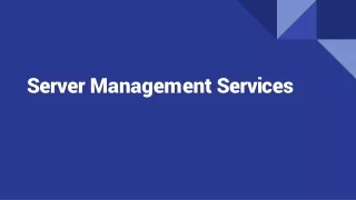 Server Management Company