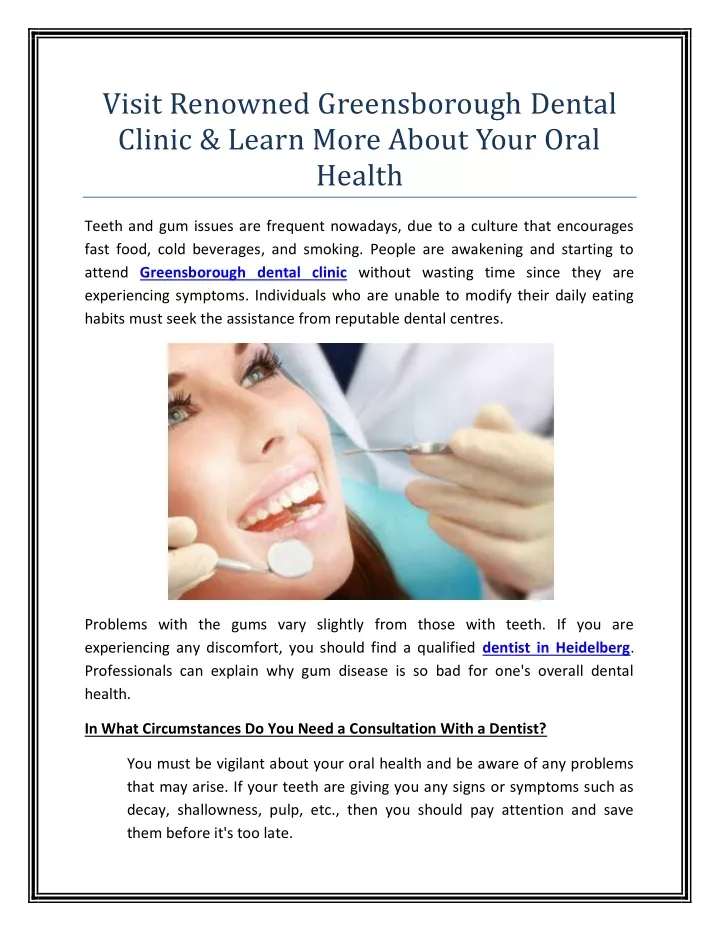visit renowned greensborough dental clinic learn