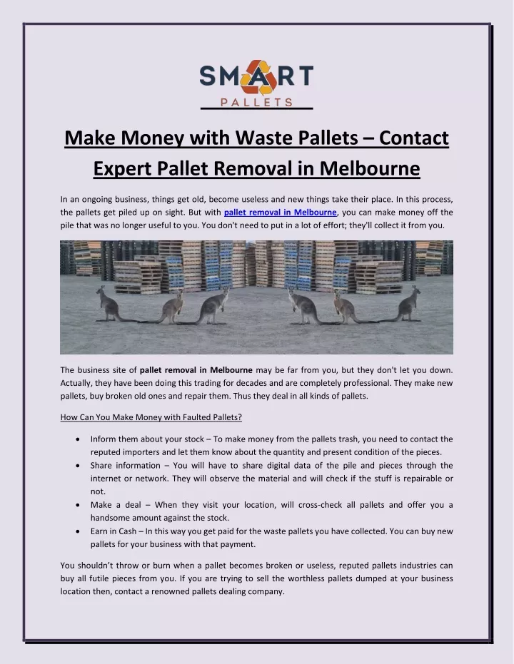 make money with waste pallets contact expert