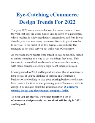 Eye-Catching eCommerce Design Trends For 2022