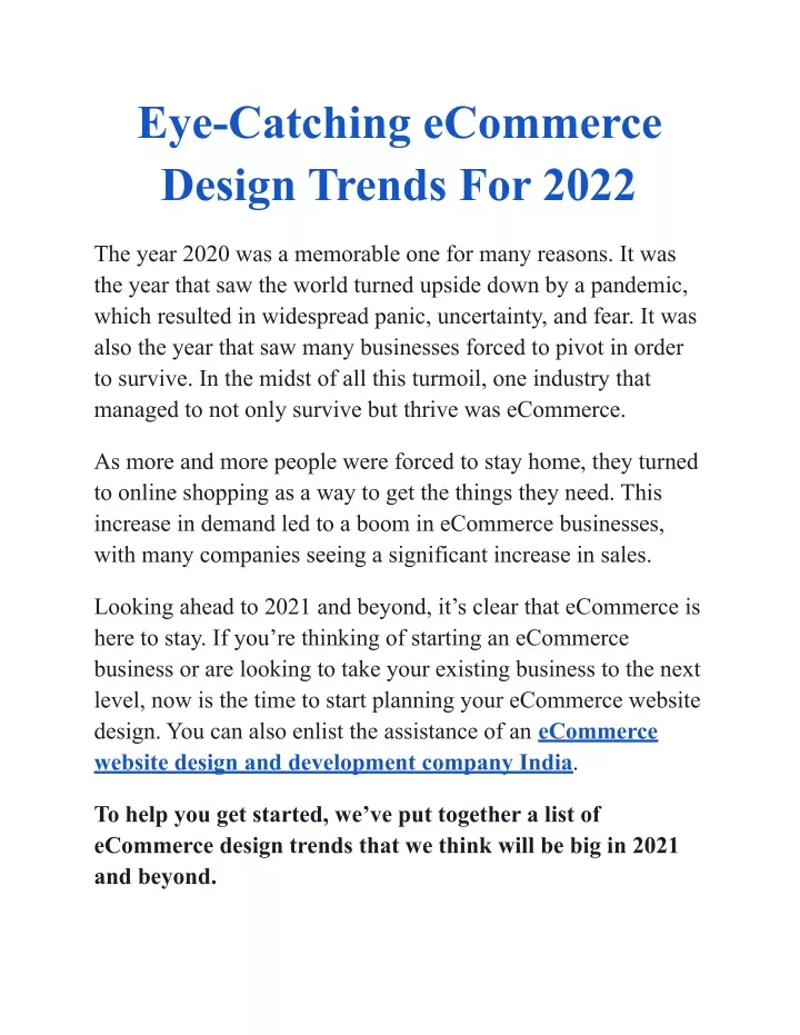 eye catching ecommerce design trends for 2022