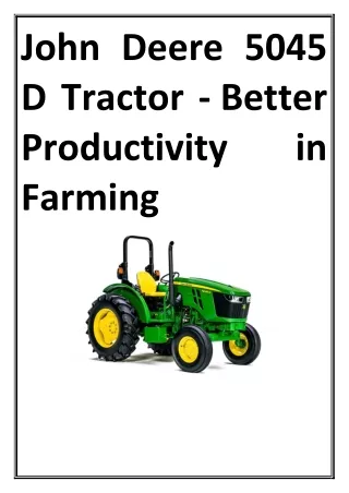John Deere 5045 D Tractor