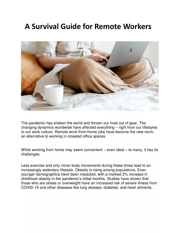 a survival guide for remote workers