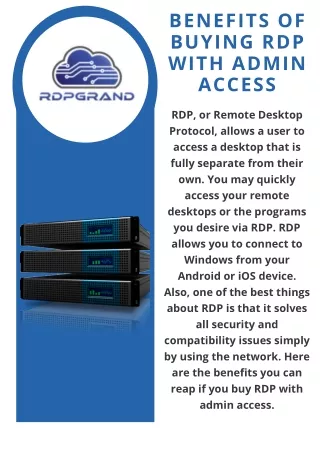 Benefits of Buying RDP with Admin Access