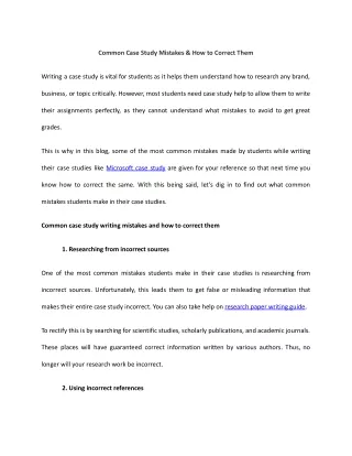 common case study mistakes how to correct them