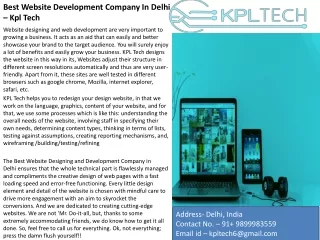 Best Website Development Company in Delhi, India –Kpl Tech