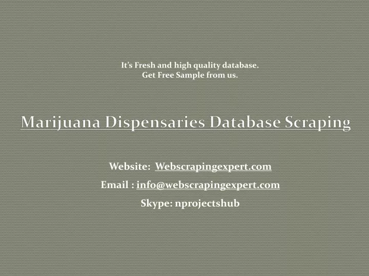 marijuana dispensaries database scraping