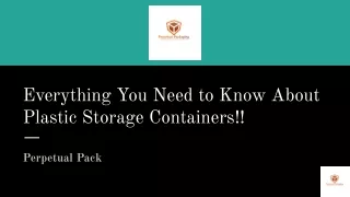 Everything You Need to Know About Plastic Storage Containers!!