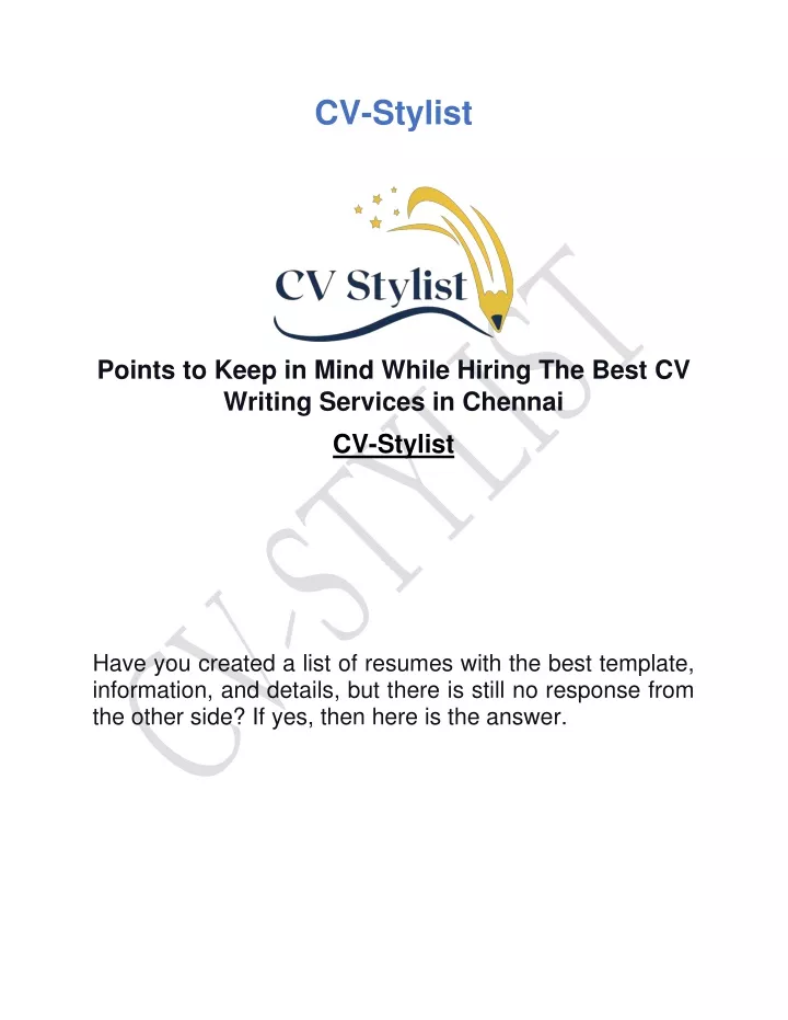 cv stylist