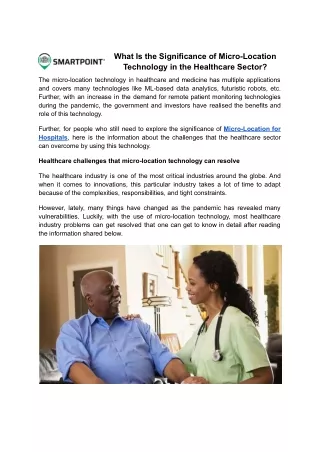 Smart Point- Best Way to Get Micro-Location for Hospitals
