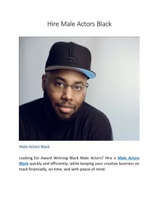 Hire Male Actors Black