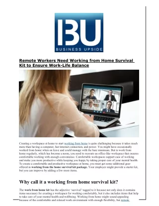 remote workers need working from home survival