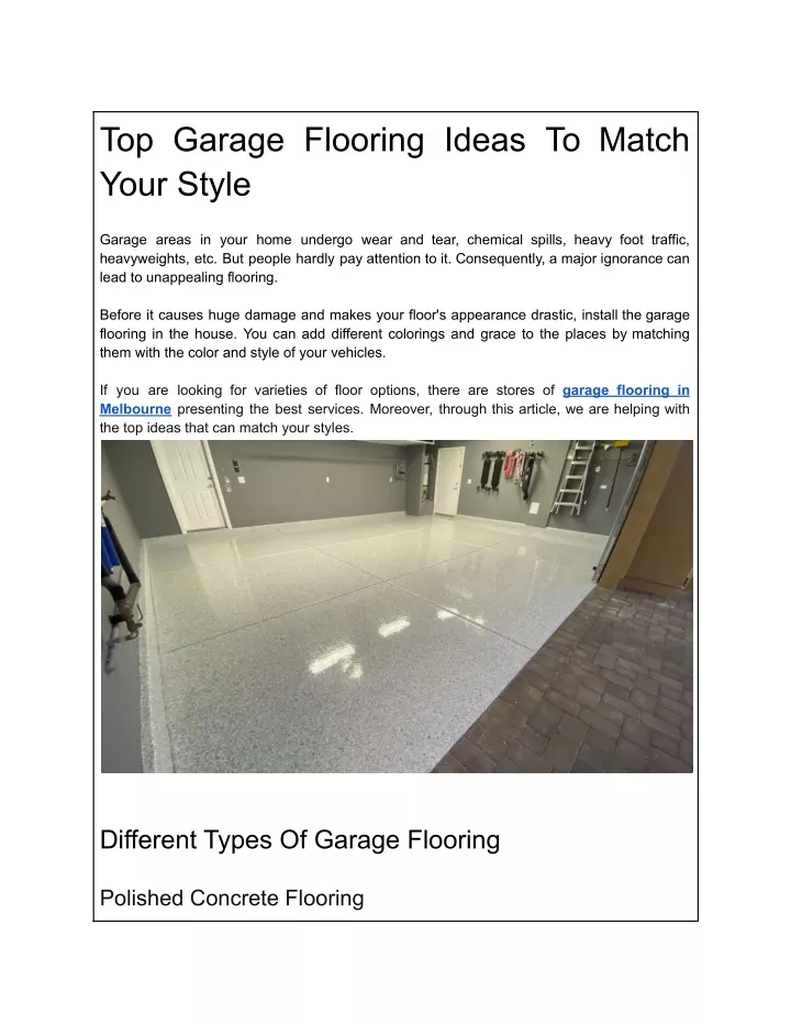 top garage flooring ideas to match your style