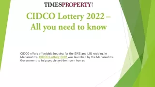 CIDCO Lottery 2022 – All you need to know