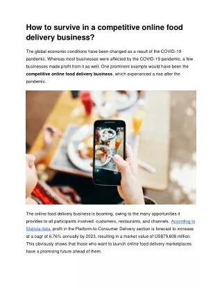 How to survive in a competitive online food delivery business