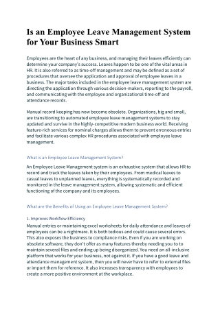is an employee leave management system for your