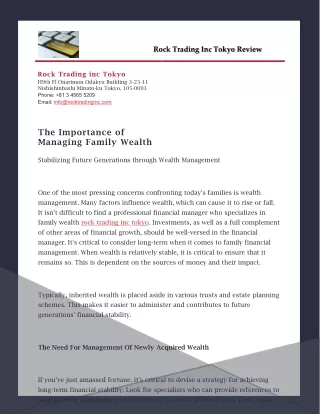 The Importance of Managing Family Wealth