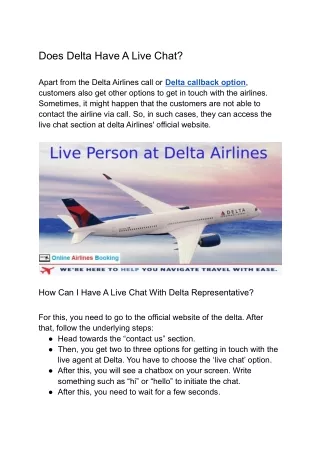 Does Delta have a live chat
