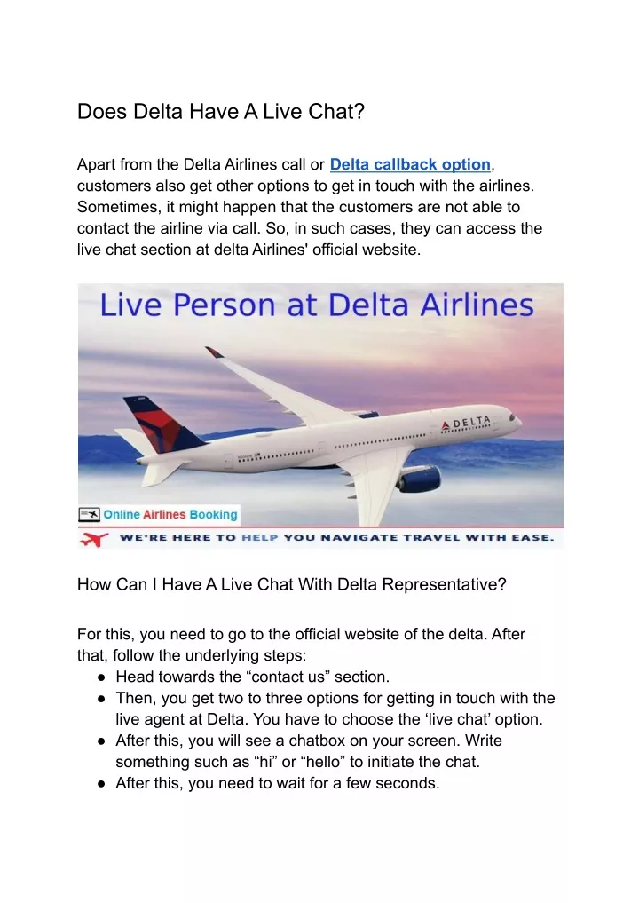 does delta have a live chat