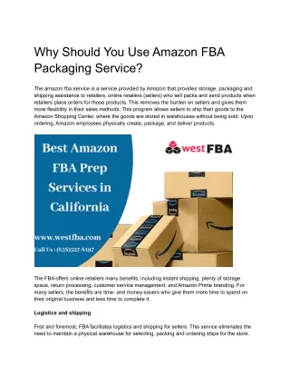 Why Should You Use Amazon FBA Packaging Service