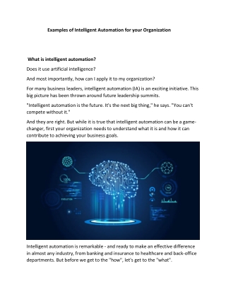 examples of intelligent automation for your