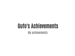 gufo s achievements my achievements