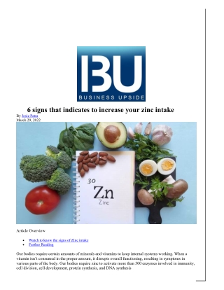 6 signs that indicates to increase your zinc