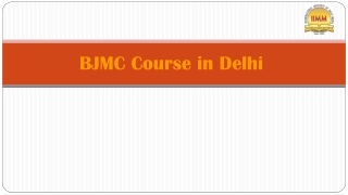 BJMC Course in Delhi
