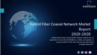 Hybrid Fiber Coaxial Network Market Size Worth USD 20.48 Billion in 2028