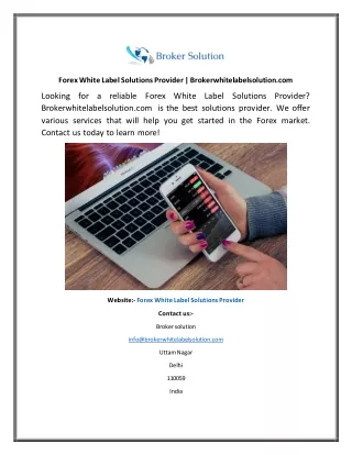 forex white label solutions provider