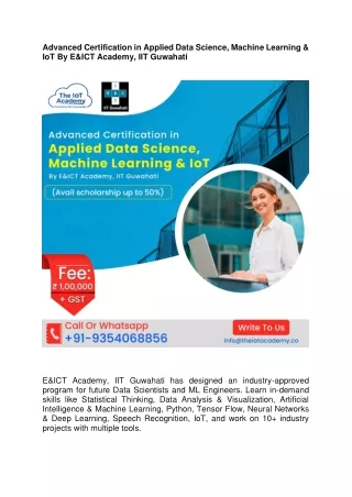 advanced certification in applied data science